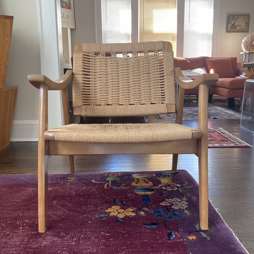 Vintage mcm rope woven lounge - rope,